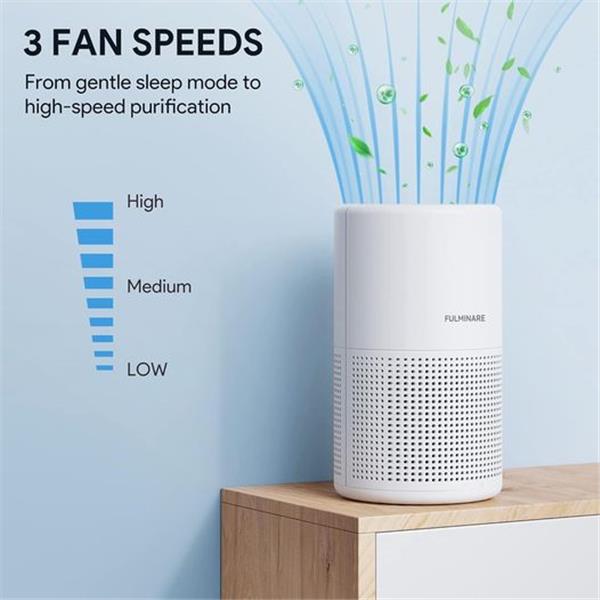 FULMINARE Air Purifiers for Bedroom H13 True HEPA Air Filter, Quiet Air Cleaner With Night Ligh