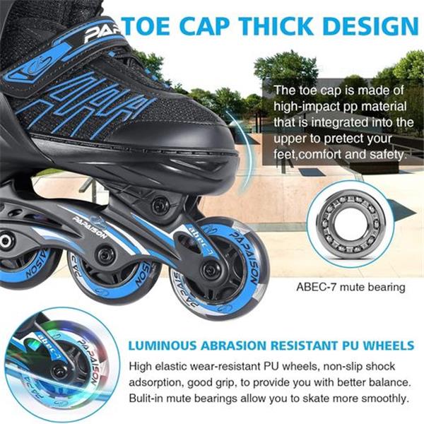 ITurnGlow Adjustable Inline Skates for Kids and Adults, Roller Skates with Featuring All Illumi