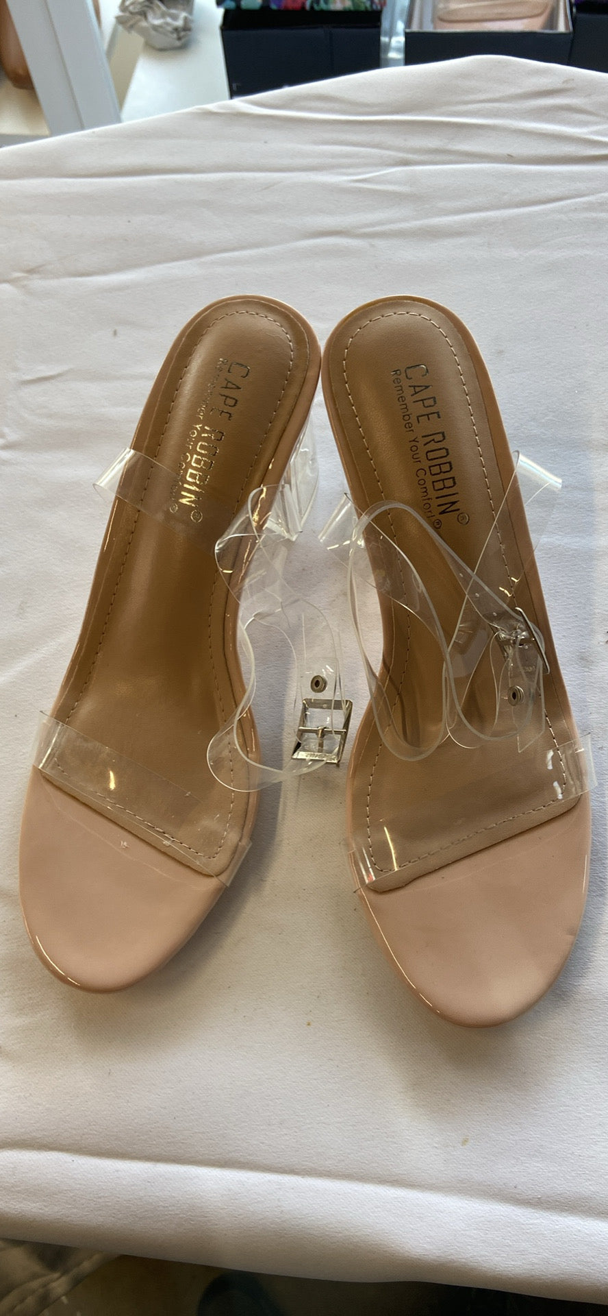 Woman Block Transparent Heels - Brand New