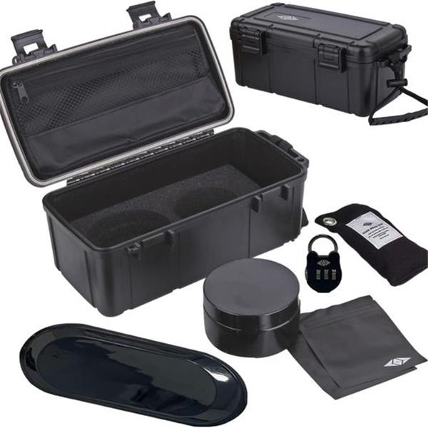 DUIDO Waterproof Box Combo with Lock, 100 mL Airtight UV Jar, Charcoal Bag, 2 Odorless Resealab