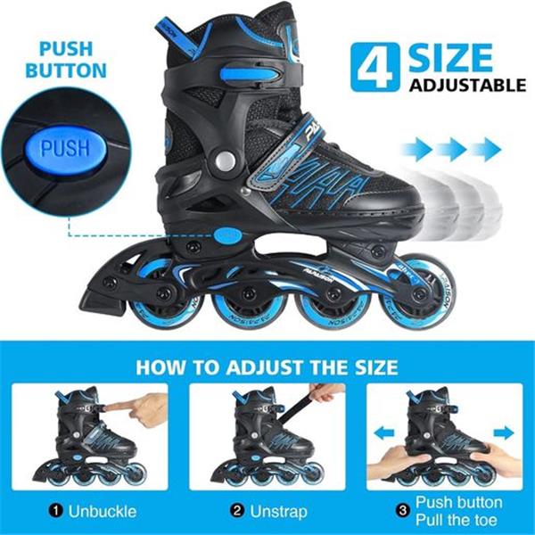ITurnGlow Adjustable Inline Skates for Kids and Adults, Roller Skates with Featuring All Illumi