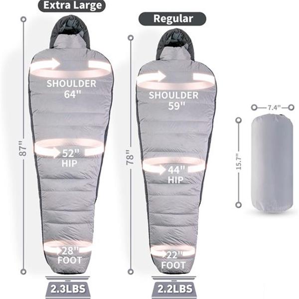 Backpacking Sleeping Bag, 32℉/0℃ Ultralight 800 Fill Power Down Sleeping Bag for Cold Weather,