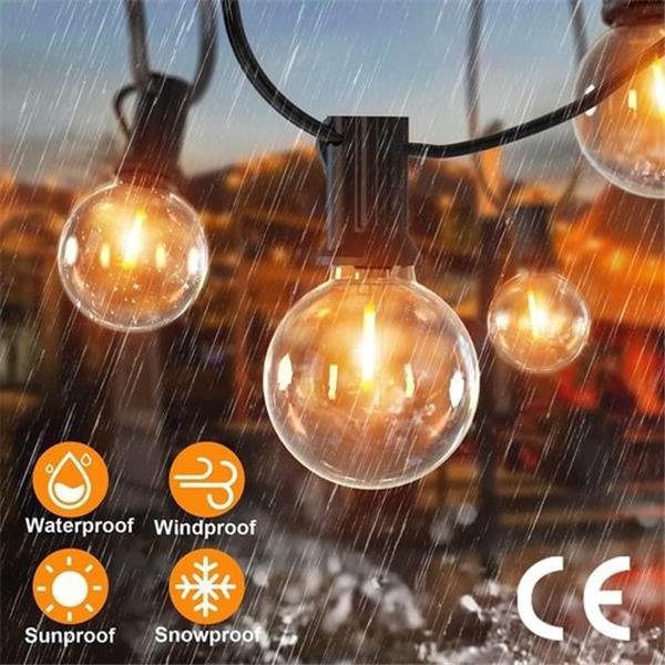 JESLED Solar String Lights Outdoor, 30ft G40 Globe Patio Lights with 15+1 Waterproof Shatterpro