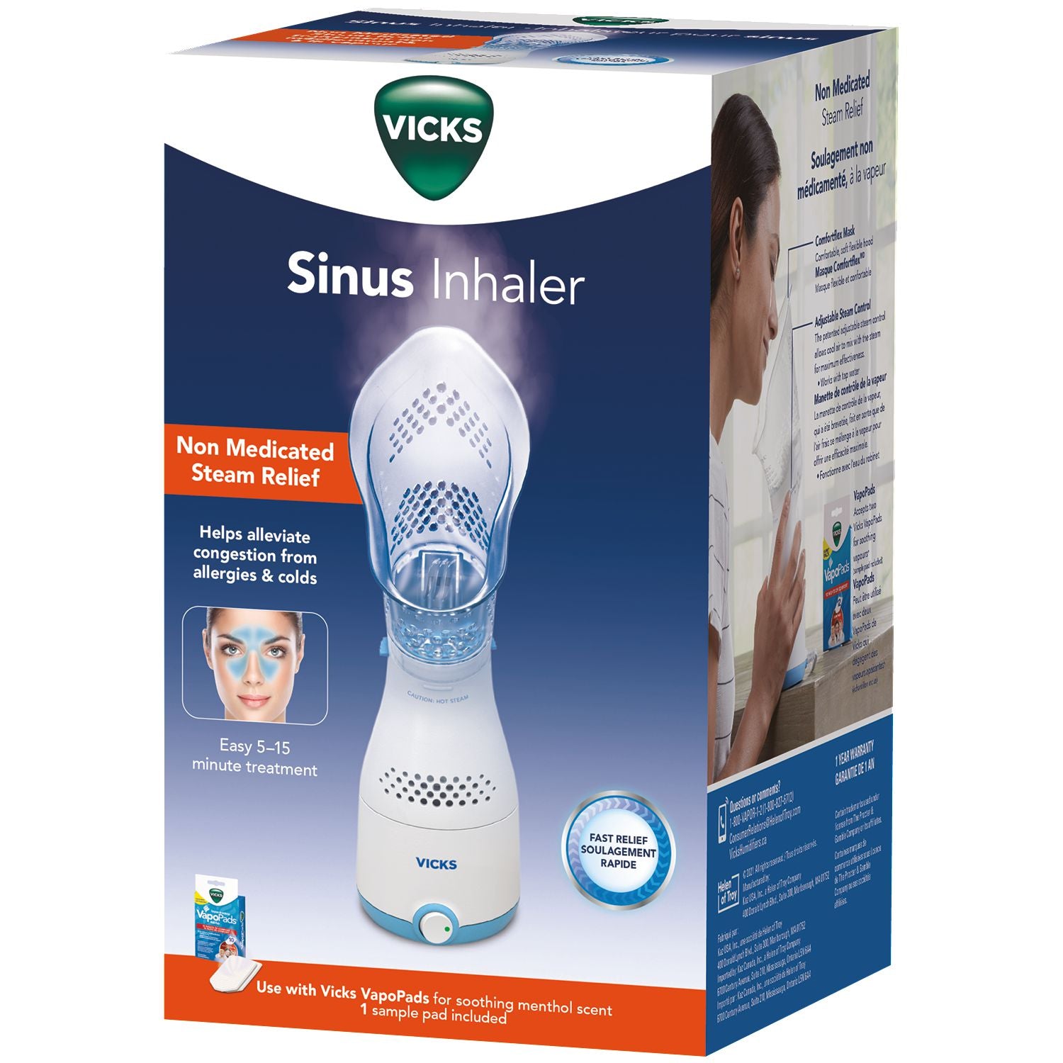 Vicks VIH200C Sinus Inhaler, Easy 5-15 minute treatment