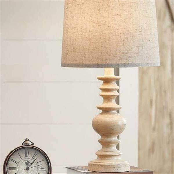 BOBOMOMO Resin 20.5" Farmhouse Lamps for Bedrooms Retro Side Table Lamps Bedside Lamp for Side