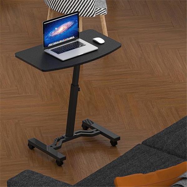 SHW Height Adjustable Mobile Laptop Stand Rolling Desk, Black