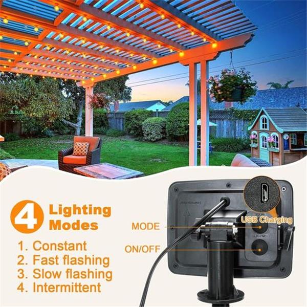 JESLED Solar String Lights Outdoor, 30ft G40 Globe Patio Lights with 15+1 Waterproof Shatterpro