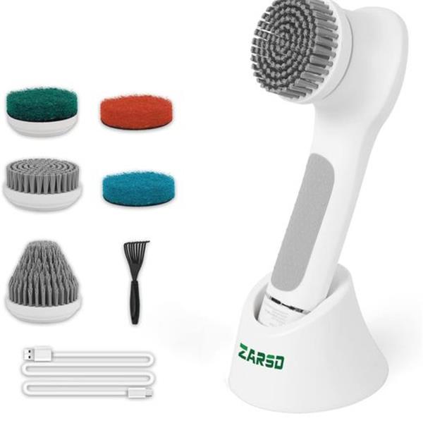 Electric Spin Scrubber with Charging Base-3Speeds, AzaRsd Shower Scrubber with Powerful Motor a