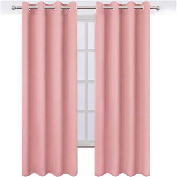 LEMOMO Blackout Curtains 66 x 84 inch/Pink Curtains Set of 2 Panels/Thermal Insulated Room Dark