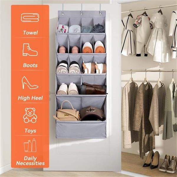 Over the Door Shoe Organizer with Large Deep Pocket, Hanging Shoe Organizers for Closet Shoe Ho