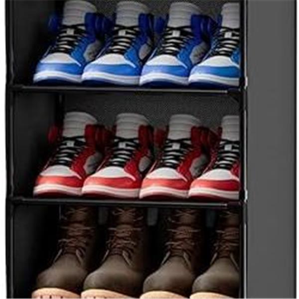 FIDUCIAL HOME Shoe Cubby 9 Tiers Covered Shoe Rack Shelf Storage Organizer Tall Narrow