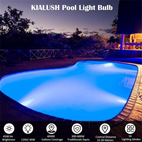 KIALUSH Pool Light Bulb RGB 120V