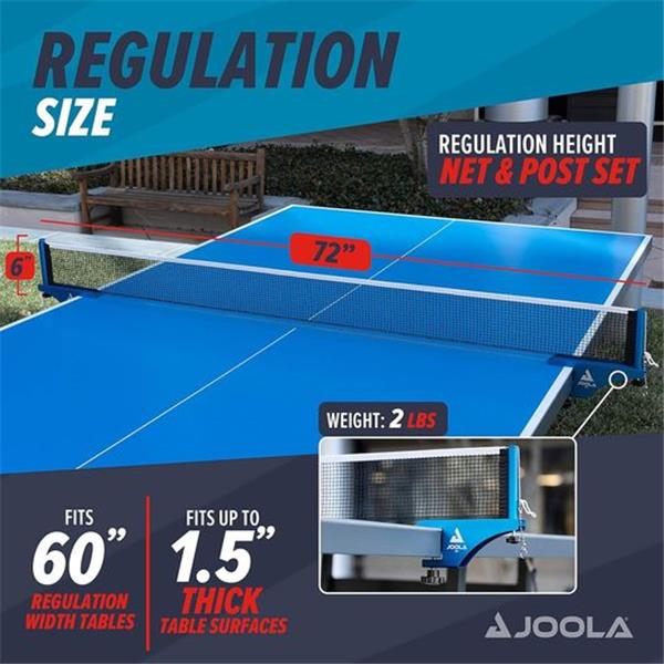 JOOLA Professional Grade WX Aluminum Indoor & Outdoor Table Tennis Net and Post Set - Quick Set