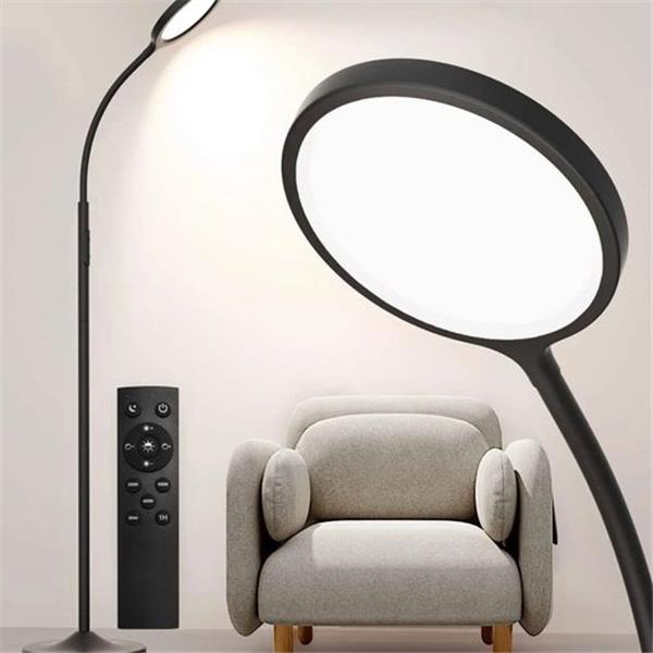 Modern LED Streamlined Reading Floor Lamp, White LED - MATTE BLACK New