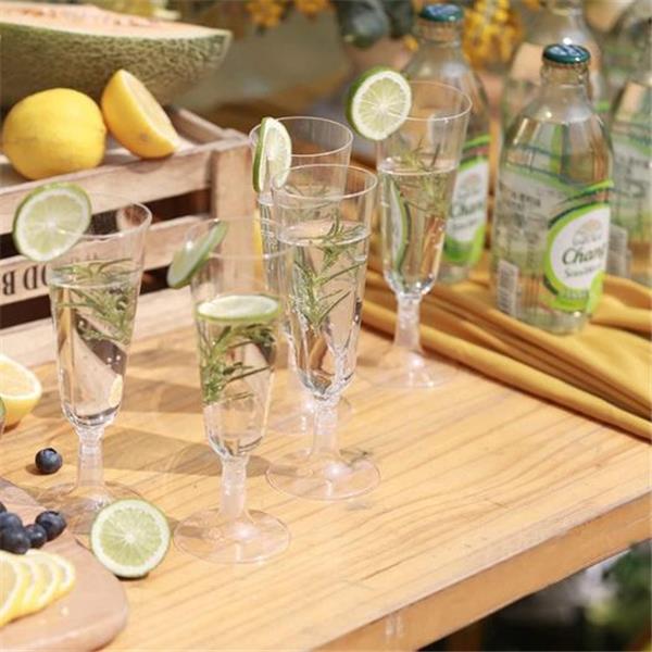 100 Pcs Plastic Champagne Flutes, Disposable Clear Champagne Glasses, 5oz Plastic Wine Glasses,