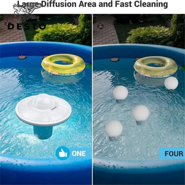 AIRSEE Pool Chlorine Floater with Rechargeable UFO Lights, Pool Chemical Dispenser for 4x3” Chl