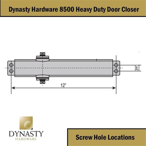 Dynasty Hardware DYN-8500-ALUM Surface Mount Door Closer, Sprayed Aluminum