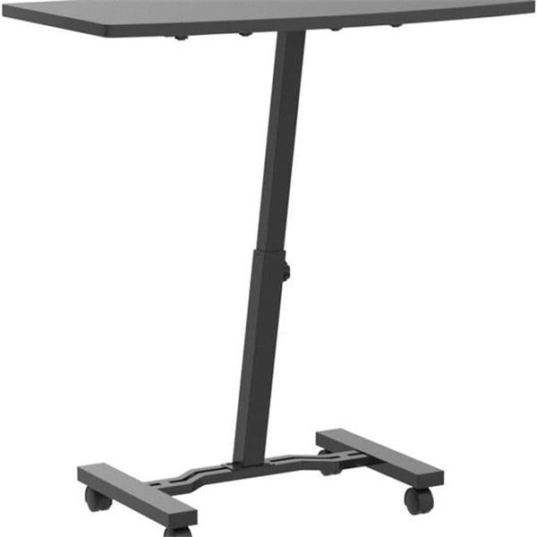 SHW Height Adjustable Mobile Laptop Stand Rolling Desk, Black