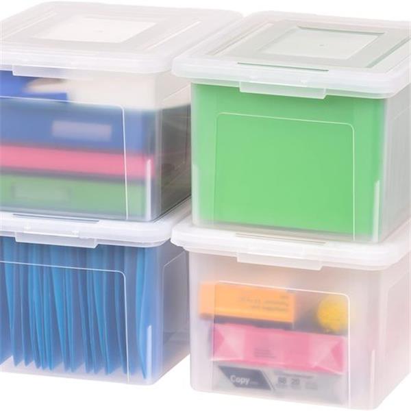 SET OF 3 , IRIS USA Letter & Legal Size Plastic Storage Bin Tote Organizing File Box with Durable and Secu