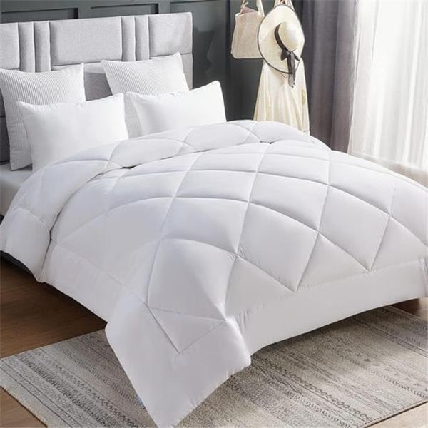 CozyLux Full Size Bedding Comforter Duvet Insert - Quilted White Comforters with Corner Tabs, 1