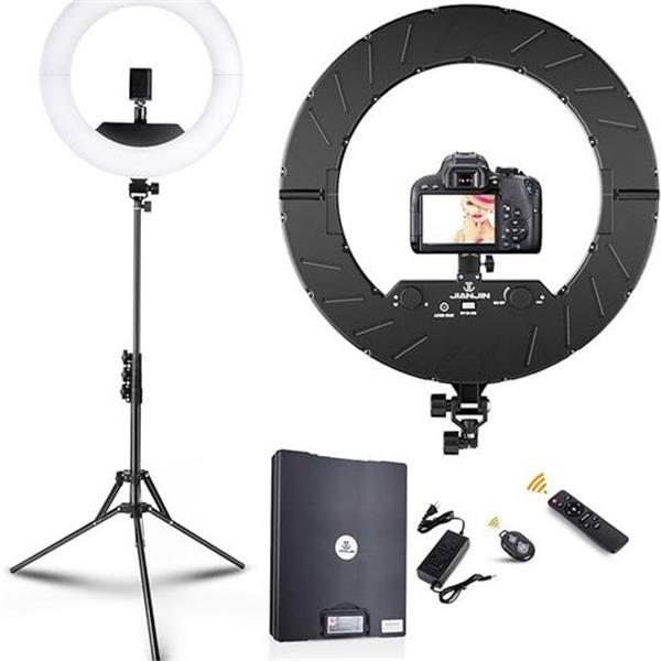 JJ JIANJIN Ring Light Kit:18Inch Outer 11.8Inch Inner 55W6700k Dimmable LED Light, Tripod Stand