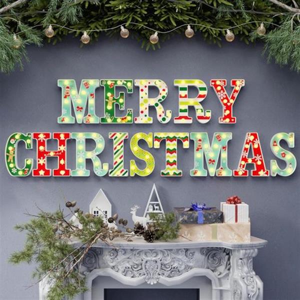 Christmas Decorations - 14 LED Letters Christmas Lights 'MERRY CHRISTMAS' for Christmas Party H