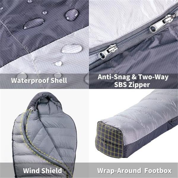 Backpacking Sleeping Bag, 32℉/0℃ Ultralight 800 Fill Power Down Sleeping Bag for Cold Weather,