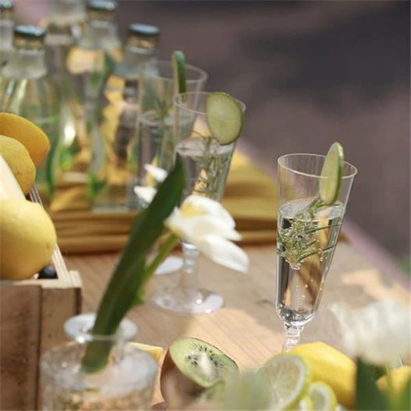 100 Pcs Plastic Champagne Flutes, Disposable Clear Champagne Glasses, 5oz Plastic Wine Glasses,