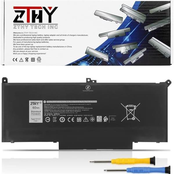 ZTHY 60Wh F3YGT Laptop Battery Replacement for Dell Latitude 12 7000 7280 7290/13 7000 7380 739