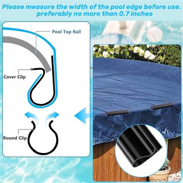 300 Pool Cover Clips for above Ground Pools, 2 Shapes Pool Clips Pool Cover Clamps Pool