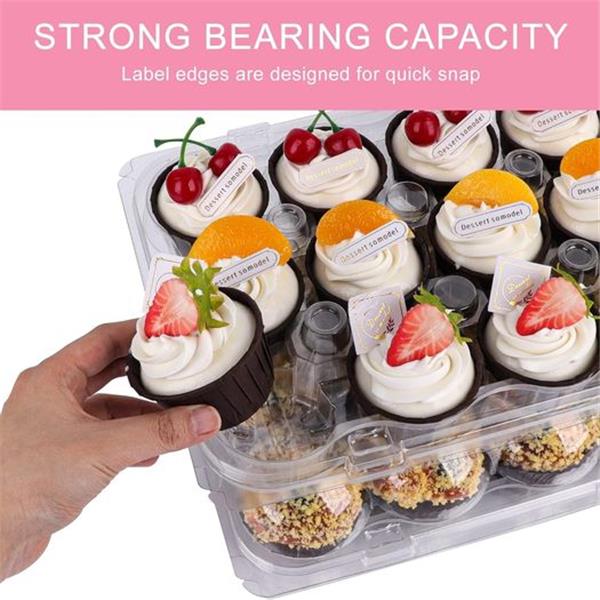 AUKUS Cupcake Containers 12 count, Cupcake Boxes 12 Count, Deep Dome, Stackable & Disposable (P