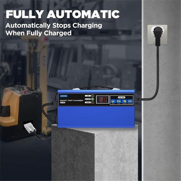 AUTOOL 24V 30A Forklift Battery Charger, Fully-Automatic Electric Pallet Jack & Forklift & Club