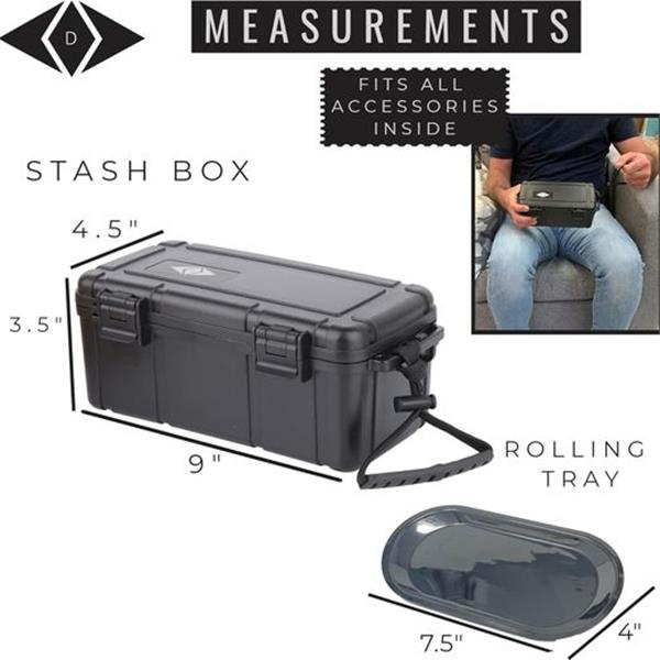 DUIDO Waterproof Box Combo with Lock, 100 mL Airtight UV Jar, Charcoal Bag, 2 Odorless Resealab