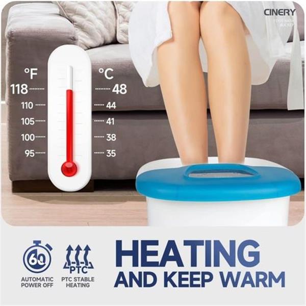 CINERY Foot Spa Bath Massager with Heat, Bubbles, Vibration and Pedicure Foot Spa with 16 Rolle