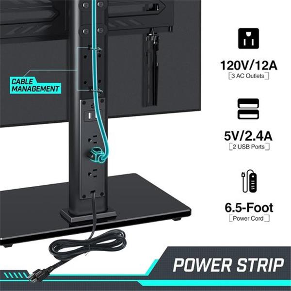 Greenstell TV Stand with Power Outlet, Universal TV Mount Stand for 27-60 inch TVs，Height Adjus