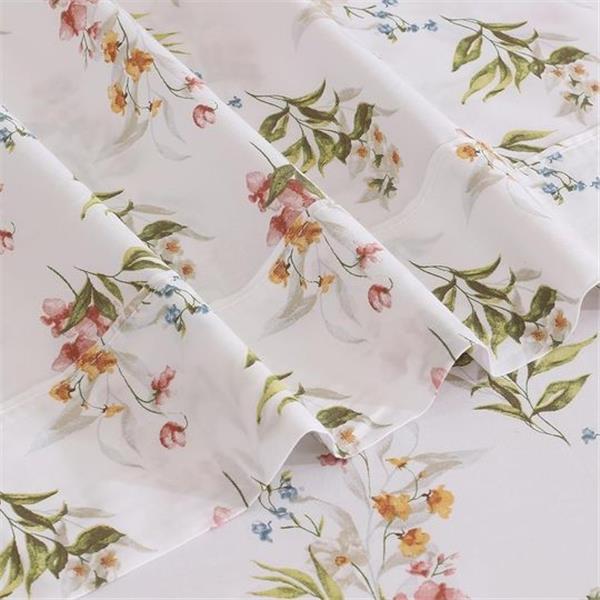 RUVANTI 100% Bed Sheet Set 5 pcs - Ivory Floral - Split King