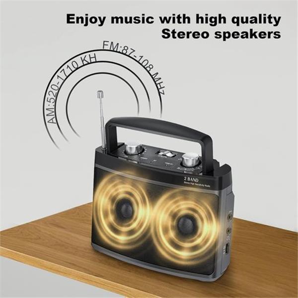 Portable AM FM Radio with Best Reception, Transistor Radio with Bluetooth Plug in Wall or Batte