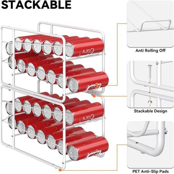 4 Pack - MOOACE Skinny Can Dispenser Rack, Stackable Tall Skinny Soda Pop Cans Storage Organize