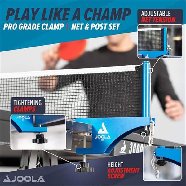 JOOLA Professional Grade WX Aluminum Indoor & Outdoor Table Tennis Net and Post Set - Quick Set