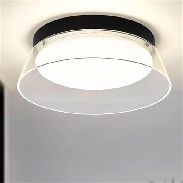 kudos Modern LED Ceiling Light, Black Flush Mount Ceiling Light Fixtures, 12 Inch Light Fixture