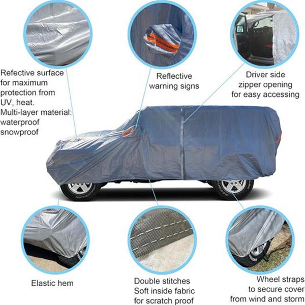 GEARFLAG Custom fits Wrangler JK JL 4 Doors car Cover with Driver Door Zipper Anti-UV