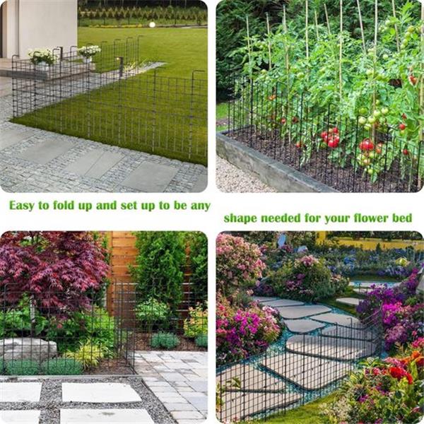 32 Pack Decorative Garden Fence Outdoor 24in x 22ft Coated Metal RustProof Landscape Wrought Ir