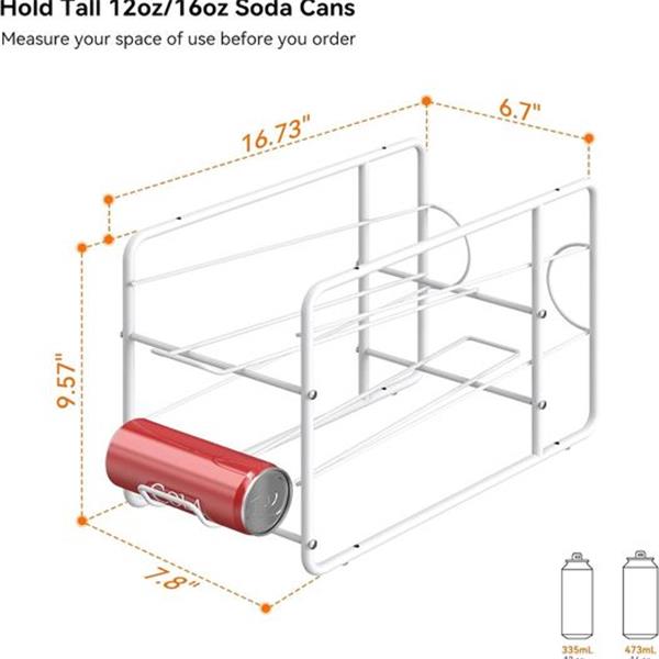 4 Pack - MOOACE Skinny Can Dispenser Rack, Stackable Tall Skinny Soda Pop Cans Storage Organize