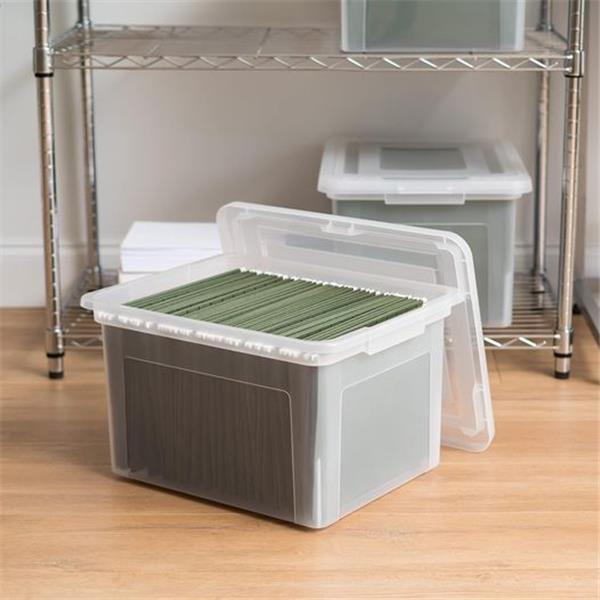 SET OF 3 , IRIS USA Letter & Legal Size Plastic Storage Bin Tote Organizing File Box with Durable and Secu