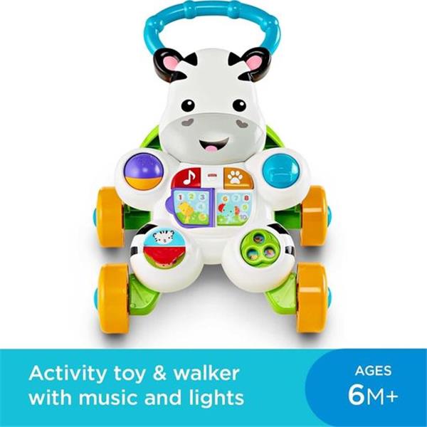 Fisher-Price Learn with Me Zebra Walker, musical baby activity and walking toy