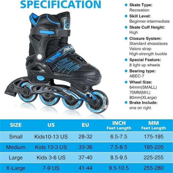 ITurnGlow Adjustable Inline Skates for Kids and Adults, Roller Skates with Featuring All Illumi