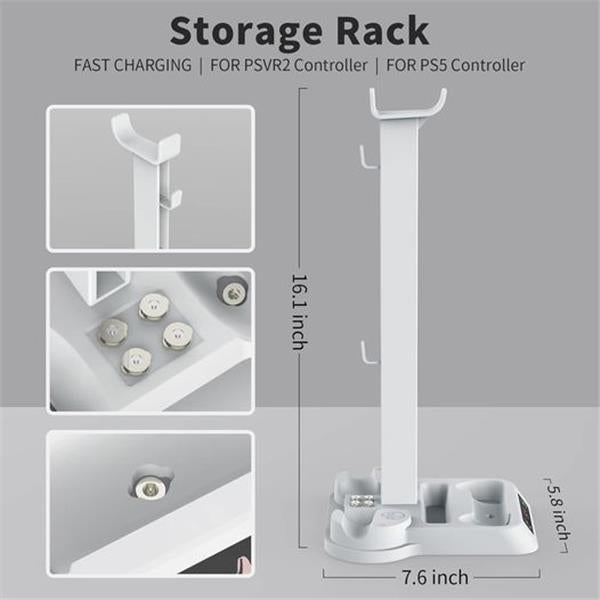 MVRPDXC Controller Charging Station for PSVR2 and PS5, Dual Playstation VR2 Fast Charging Dock