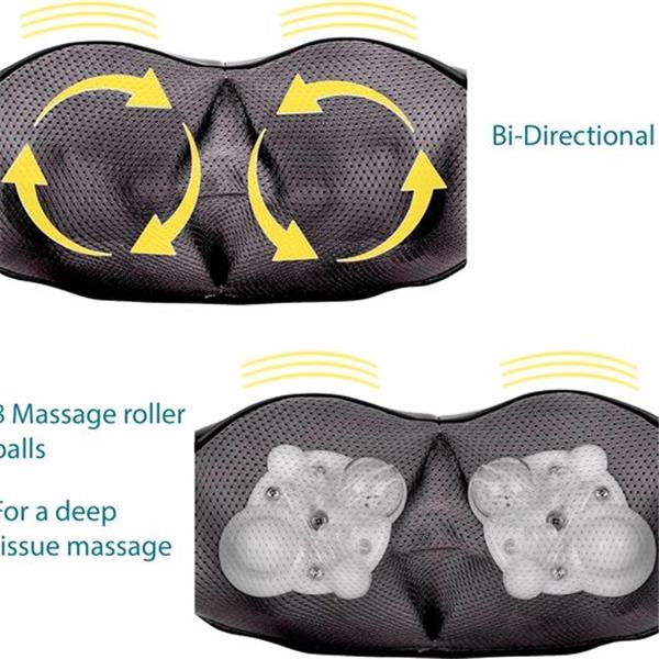 InvoSpa Shiatsu Back Shoulder and Neck Massager with Heat - Deep Tissue Kneading Pillow Massage