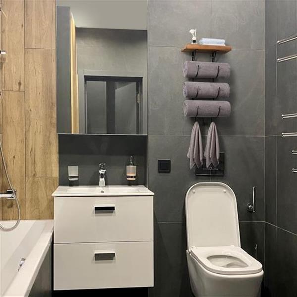 Towel Rack Wall Mounted for Bathroom, IRIIJANE Metal Bath Towel Holder Storage Hand Towels w/Wo