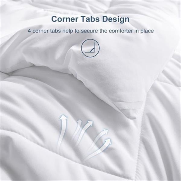 CozyLux Full Size Bedding Comforter Duvet Insert - Quilted White Comforters with Corner Tabs, 1